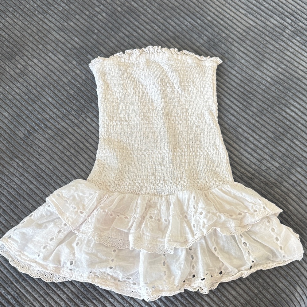 Katie J NYC White Ruffled Mini Dress